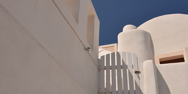 Foto de una escalera en Santorini, hecha por Jorgelina Distefano